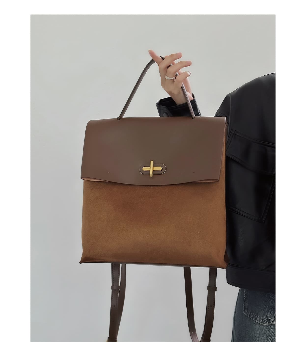 ビジネスバッグ レディース 上品な二層構造マルチスタイルバックパック