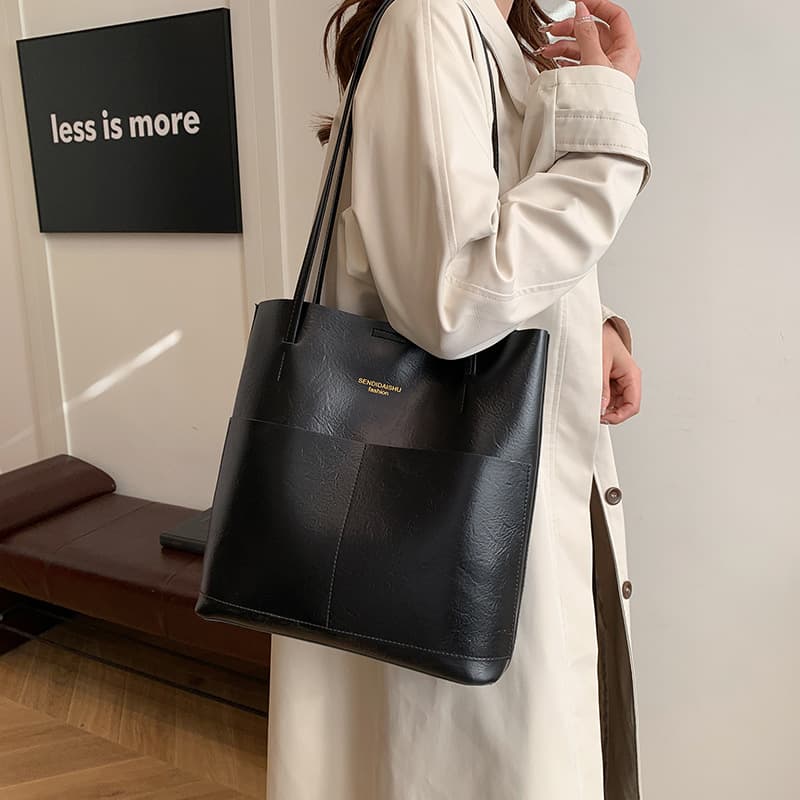 ビジネスバッグ レディース 上質感シンプル肩掛けトートバッグ